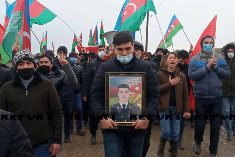 Qəhrəmancasına şəhid olan kəşfiyyatçı-zabit Cəlilabadda dəfn edildi