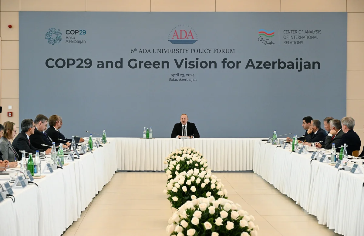 İlham Əliyev ADA Universitetində “COP29 və Azərbaycan üçün Yaşıl Baxış” mövzusunda beynəlxalq forumda iştirak edib - YENİLƏNİB-2