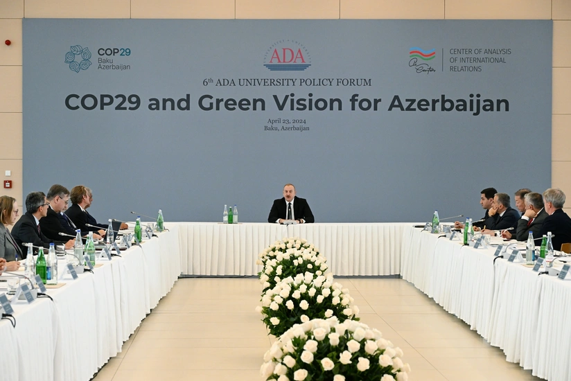 İlham Əliyev ADA Universitetində “COP29 və Azərbaycan üçün Yaşıl Baxış” mövzusunda beynəlxalq forumda iştirak edib - YENİLƏNİB-2