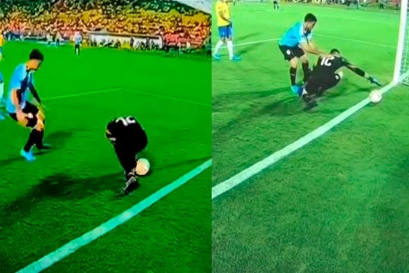 Qapıçı komandasını pis vəziyyətdə qoydu - VİDEO