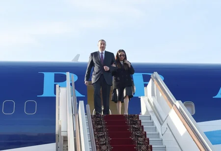President Ilham Aliyev arrived in Russia on a working visit