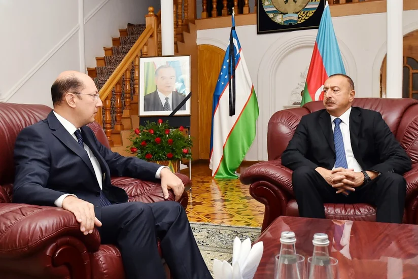 Президент Ильхам Алиев побывал в посольстве Узбекистана