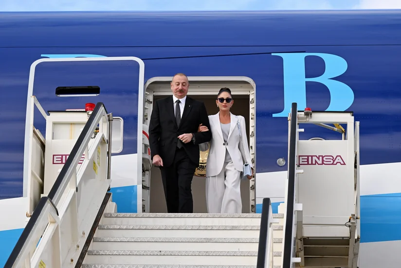 Prezident İlham Əliyev və Mehriban Əliyeva İtaliyanın paytaxtından Milana gəliblər