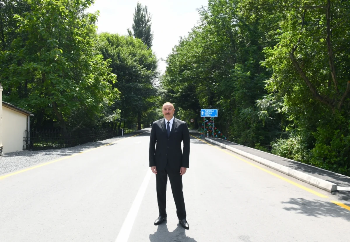 İlham Əliyev Balakən-Qazbinə-İtitala avtomobil yolunun açılışını edib
