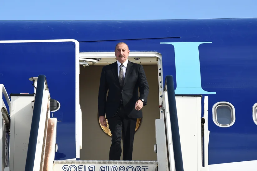President Ilham Aliyev arrives in Bulgaria for official visit