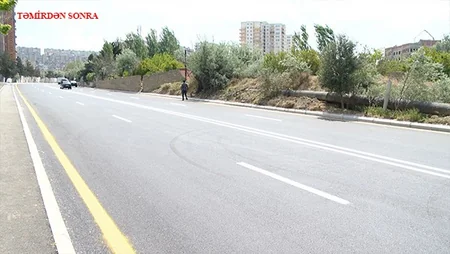 Xətai rayonunda yararsız vəziyyətdə olan küçə təmir edilib