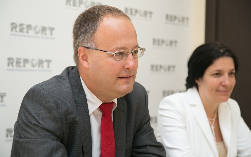 Rumıniyanın Azərbaycandakı səfiri Report informasiya agentliyində olub - FOTO