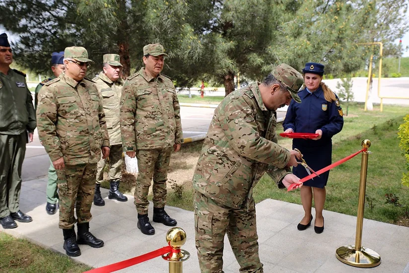 Zakir Hasanov takes part in the opening of the Air Force Training Center