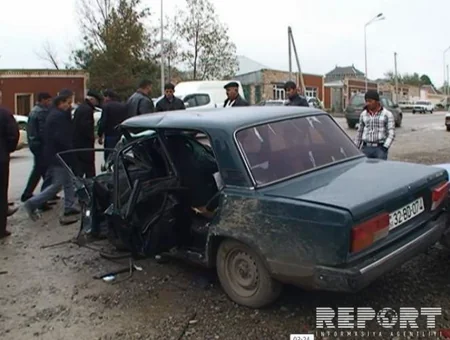 В Гяндже произошло цепное ДТП