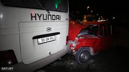 Bakı Metropoliteninə məxsus mikroavtobus qəzaya uğrayıb - FOTO - VİDEO - YENİLƏNİB