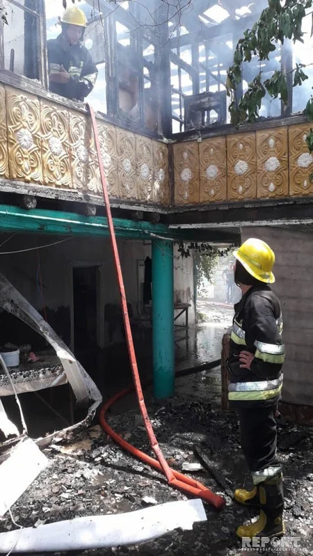 Kürdəmirdə fərdi yaşayış evi yanıb - FOTO