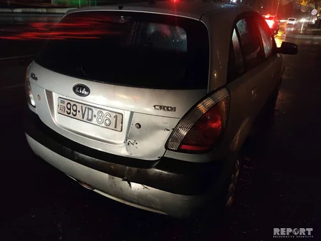 Bakıda iki avtomobil toqquşub, xəsarət alan var - FOTO