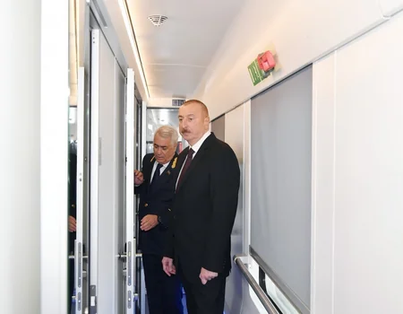 President Ilham Aliyev viewed passenger train to run on Baku-Tbilisi- Kars railway route
