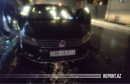 Bakıda avtomobil yandı - VİDEO - YENİLƏNİB