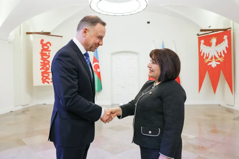 Sahibə Qafarova Polşa Prezidenti ilə görüşüb