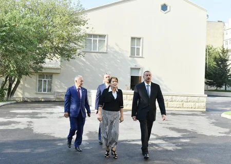 President Ilham Aliyev viewed two schools after major overhaul