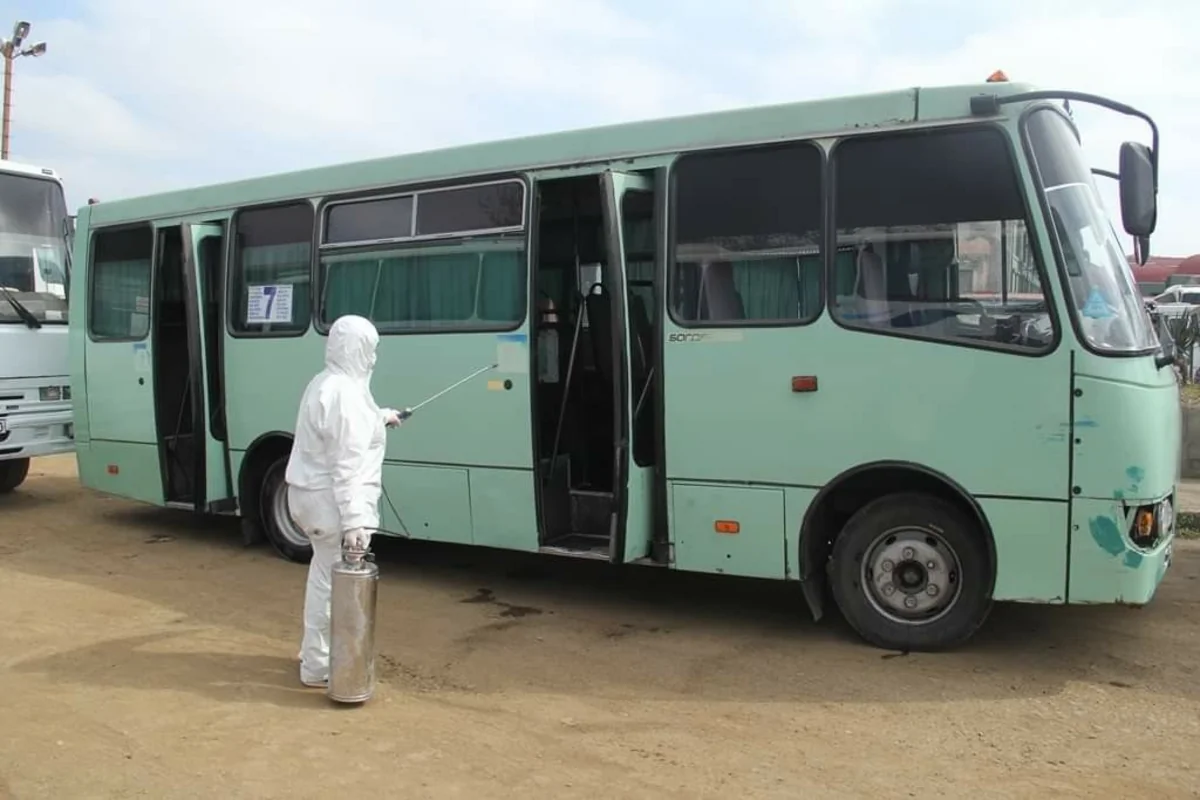 Gəncədə sərnişin avtobusları və taksilər dezinfeksiya edilir