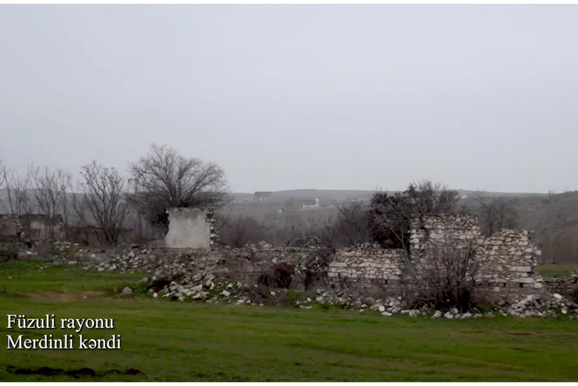 Видеокадры из села Мердинли Физулинского района