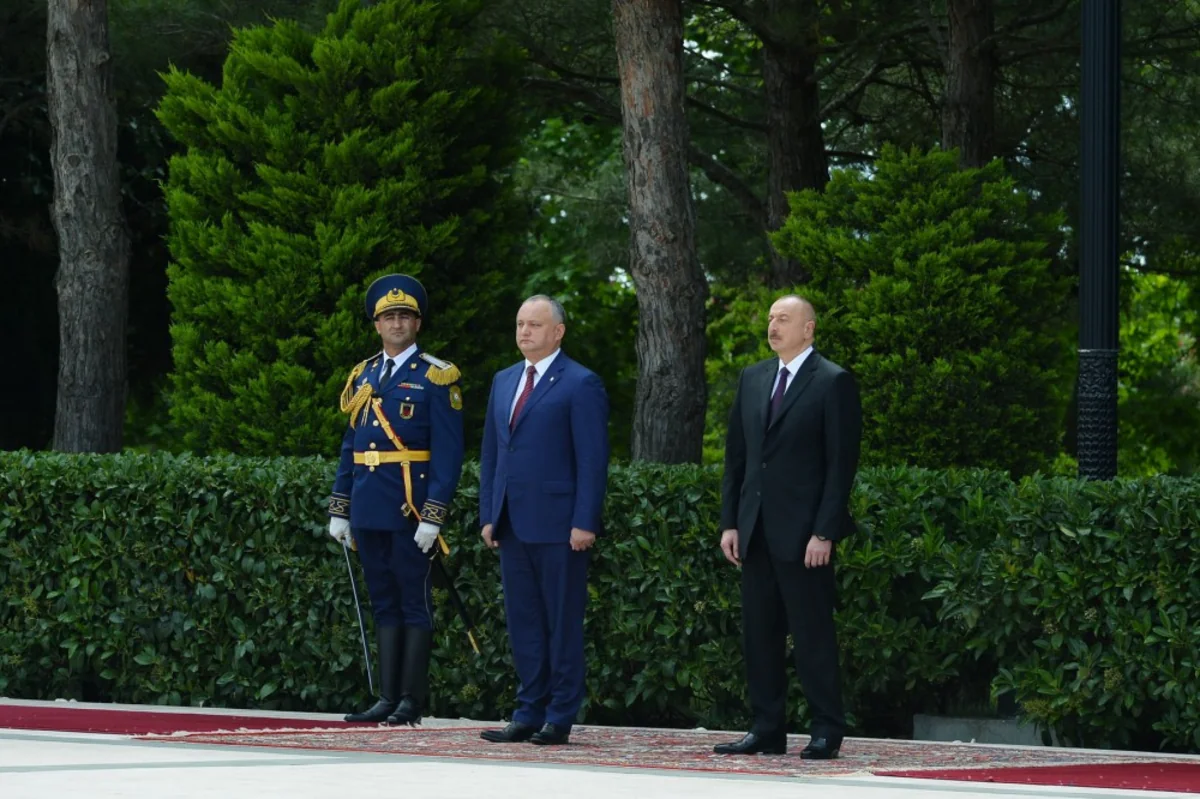 Azərbaycanda Moldova Prezidentinin rəsmi qarşılanma mərasimi olub