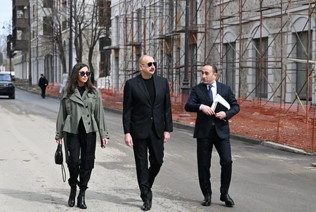 President Ilham Aliyev and First Lady Mehriban Aliyeva attend several openings and inspect construction work in Shusha