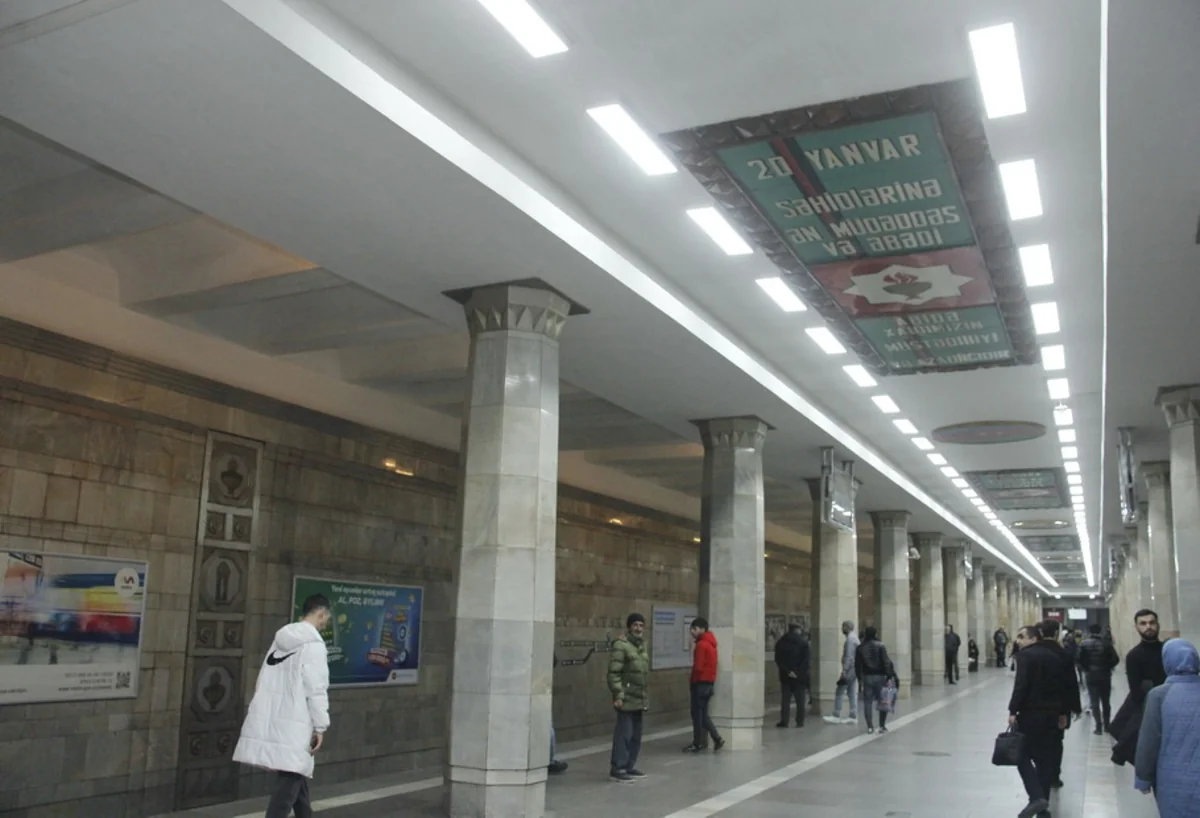 Bakı metrosunun “20 Yanvar” stansiyasında işıqlandırma sistemləri yenilənib