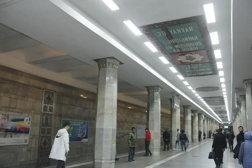 Bakı metrosunun “20 Yanvar” stansiyasında işıqlandırma sistemləri yenilənib