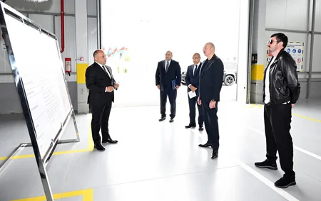 Президент Ильхам Алиев принял участие в открытии новых заводов в Агдамском промпарке