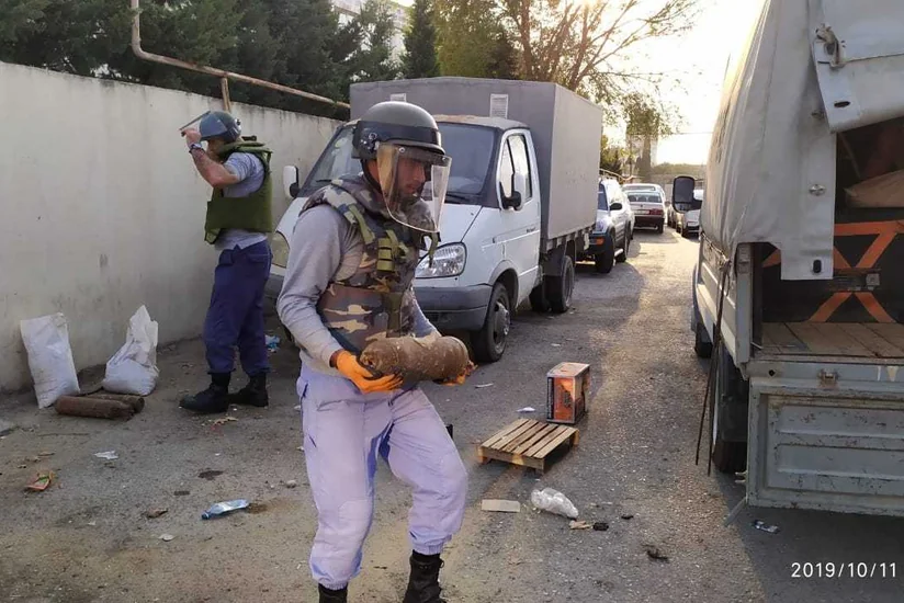 Bakıda top mərmisi və aviabomba tapılıb