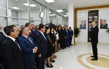 Prezident İlham Əliyev Qobustan şəhərinə içməli suyun verilməsi mərasimində iştirak edib
