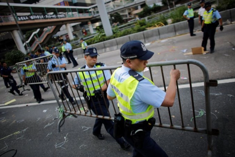 Hong Kong clears part of unruly protest site