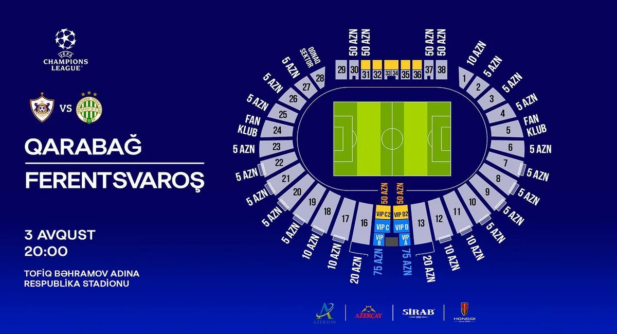 Qarabağ - Ferentsvaroş oyunu üçün bütün biletlər satılıb