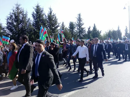 Ağdamda keçirilən Bayraq yürüşü başa çatıb - FOTOREPORTAJ - YENİLƏNİB