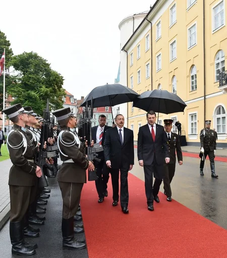Official welcome ceremony was held for President Ilham Aliyev in Riga