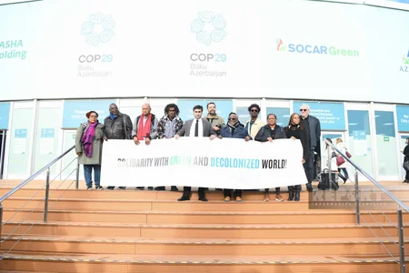 Protest action against Dutch and French colonialism held at COP29 venue
