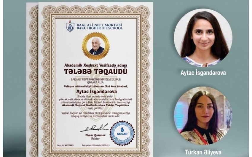 BANM-in daha 2 tələbəsi akademik Xoşbəxt Yusifzadə adına təqaüdə layiq görüldü