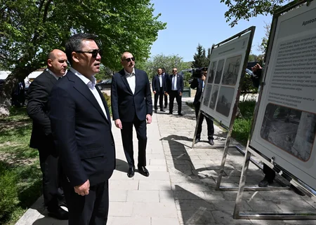 İlham Əliyev və Sadır Japarov Ağdamda Şahbulaq qalasında olublar - YENİLƏNİB