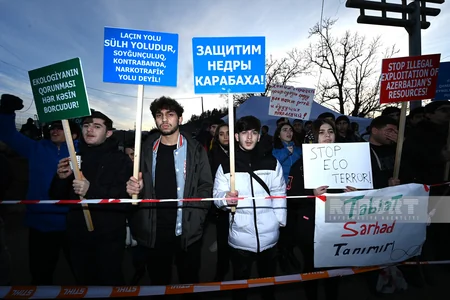 Акция протеста на дороге Шуша-Ханкенди продолжается пятый день