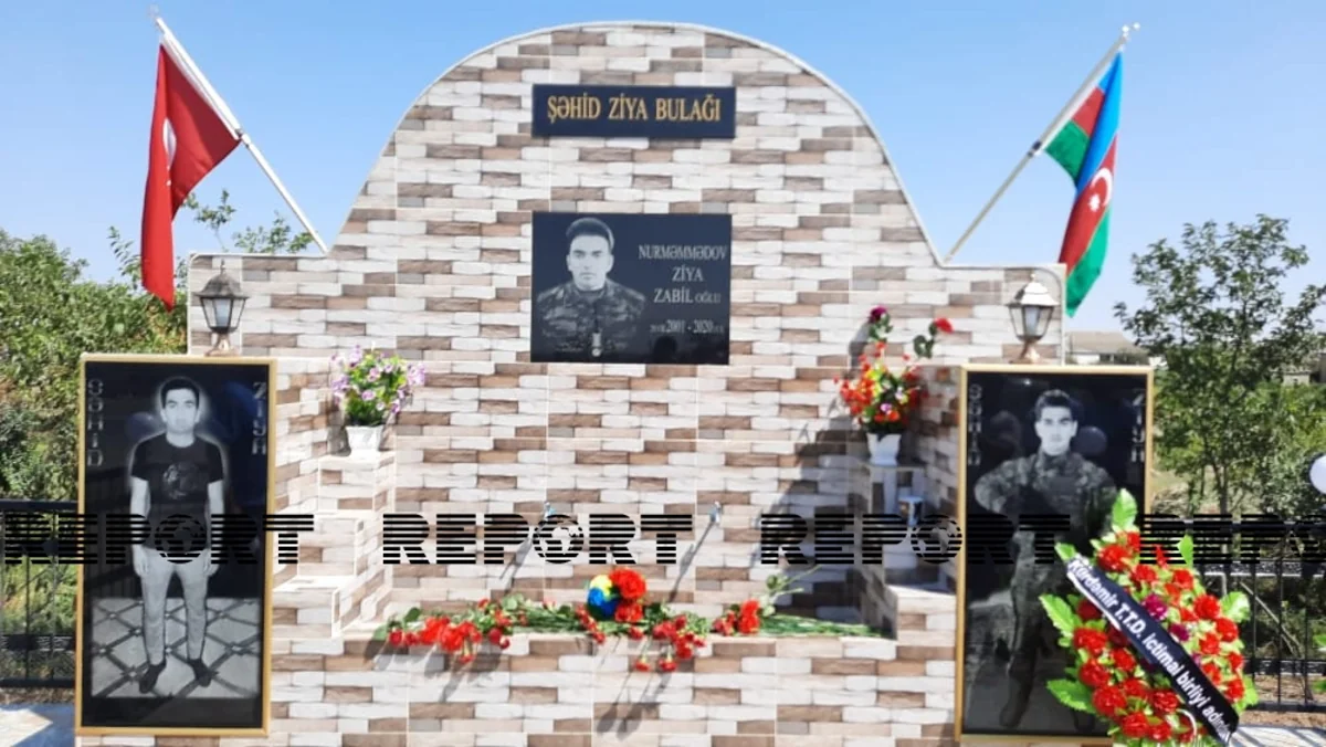 Kürdəmirdə Vətən müharibəsi şəhidinin xatirəsinə tikilən bulağın açılışı olub