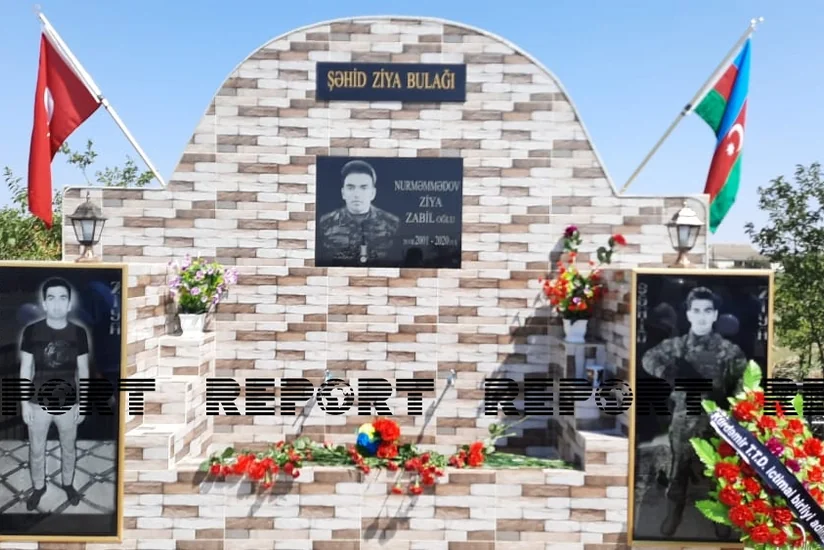 Kürdəmirdə Vətən müharibəsi şəhidinin xatirəsinə tikilən bulağın açılışı olub