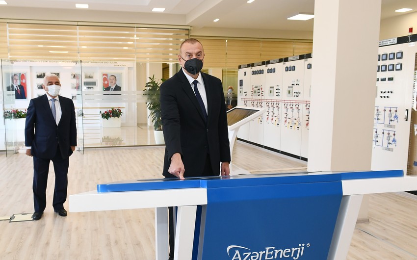 Prezident İlham Əliyev 110/35/6 kilovoltuq “Binəqədi” yarımstansiyasının açılışını edib