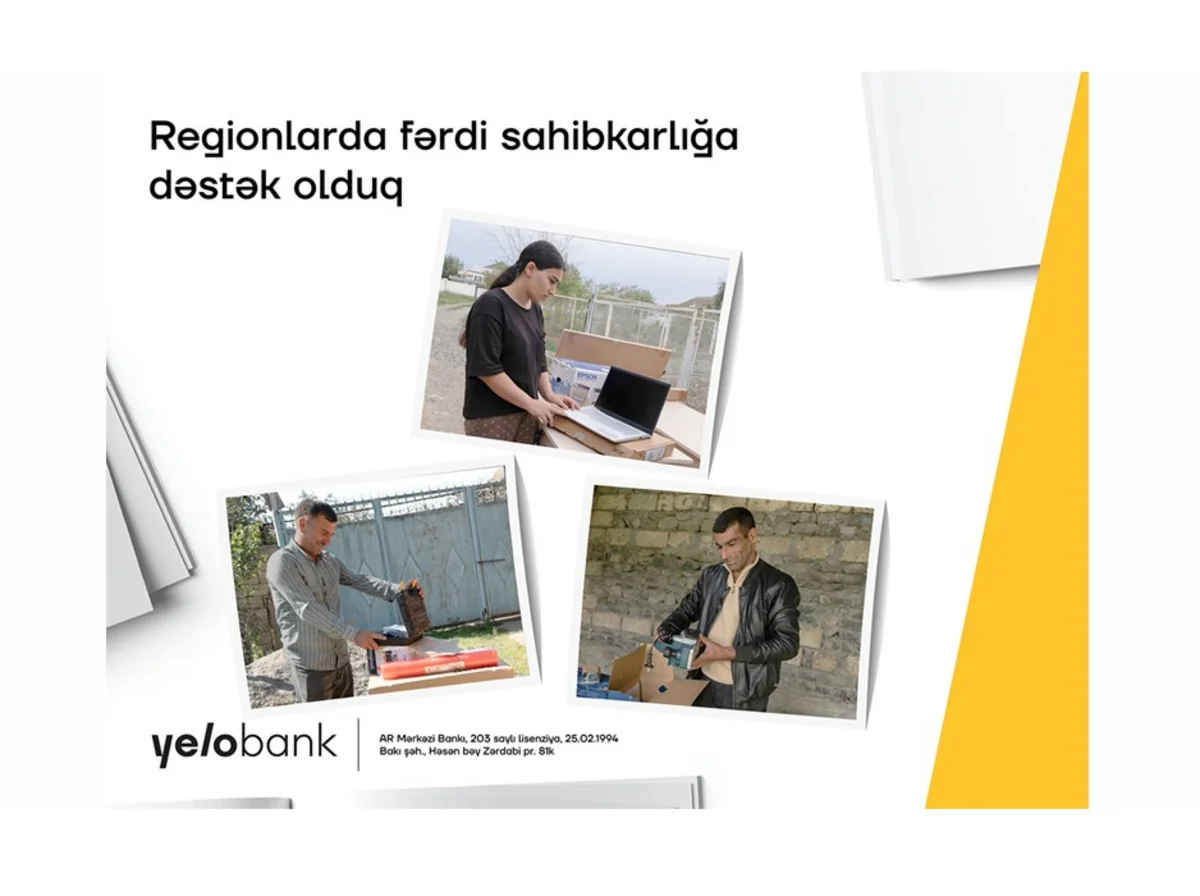 Yelo Bank daha 3 vətəndaşa biznesə başlamaq üçün dəstək göstərib