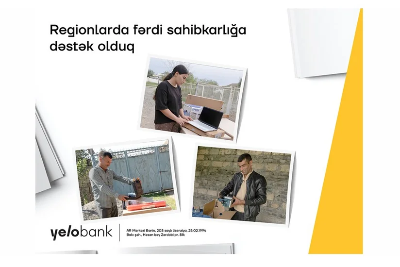 Yelo Bank daha 3 vətəndaşa biznesə başlamaq üçün dəstək göstərib