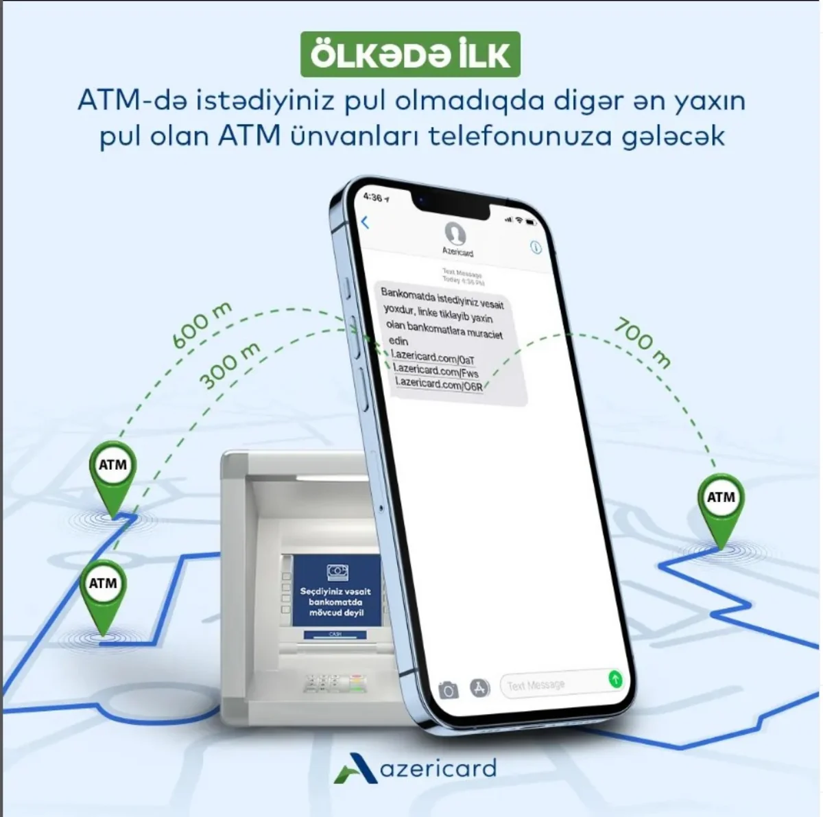 Azərbaycanda vətəndaşlara pul olan bankomatlar barədə SMS göndəriləcək
