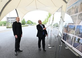 Президент Ильхам Алиев ознакомился с работами на участке дороги Баку-Алят-Газах-госграница с Грузией, проходящем через Евлах