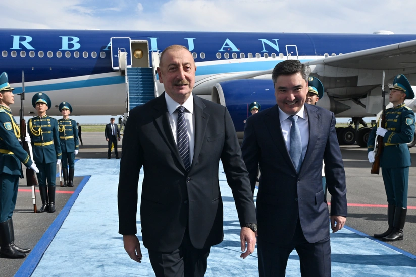 Президент Азербайджана Ильхам Алиев прибыл в Казахстан