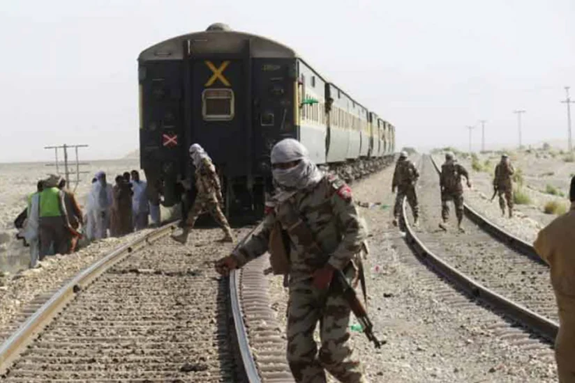 Pakistan insurgents take dozens of hostages in attack on train, police say