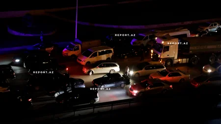 Bakı Kənar Dairəvi-1 avtomobil yolunun sol tərəfindəki yamacda uçqun olub