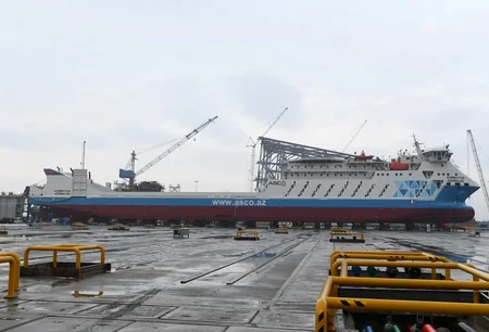 President Ilham Aliyev attended ceremony to launch first tanker built at Baku Shipyard