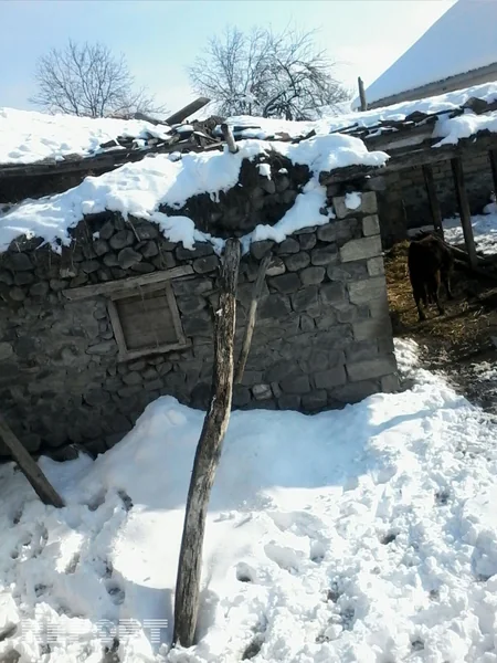 Qaxda qar tikilinin  dam örtüyünü çökdürüb - FOTO