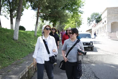 International travelers visit Shusha